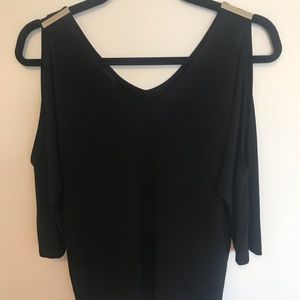 Cold-Shoulder Black Top